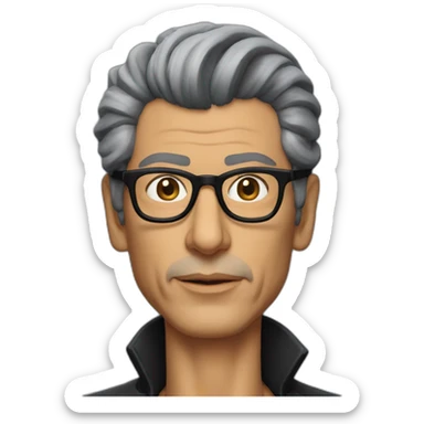 Jeff goldblum black hair sticker