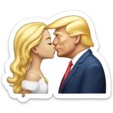 trump kissing his daughter, positivity, inclusiveness sticker