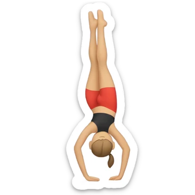 gymnast doing a handstand legs straight  sticker