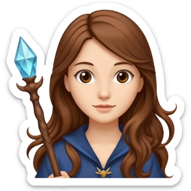 woman with long hair and a wand sticker