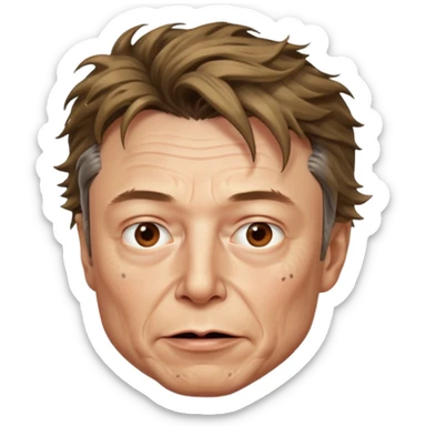 Ugly Elon musk  sticker