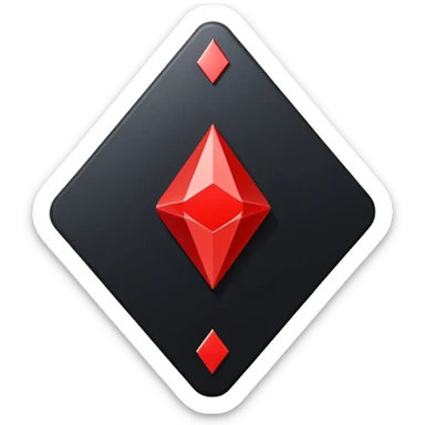 3d diamond shape matte black. diamond shape like on a playing card sticker