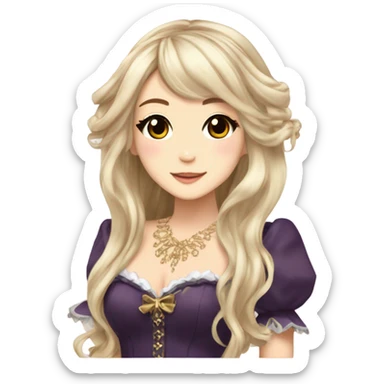 hime gyaru girl, elf princess, pointy ears sticker