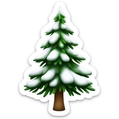  actual white fir christmas tree isolated.  sticker