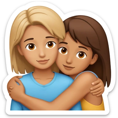 two friends hugging sticker
