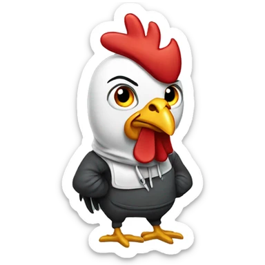 Rooster wearing a hoodie  sticker