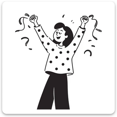 a person celebrating at a party sticker