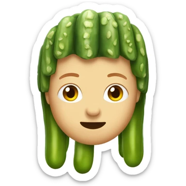 A pickle with ginger hair sticker