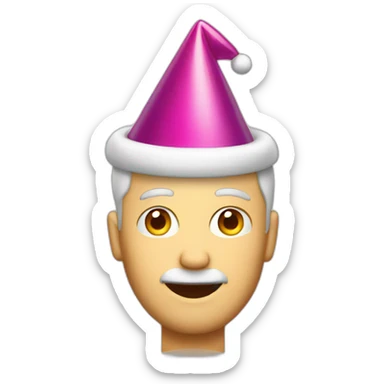 white man with party hat sticker