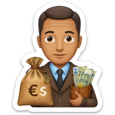 UNCLE WITH a bag of Euro MONEY sticker