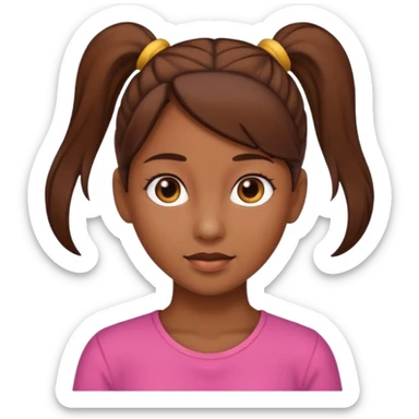 Girl Whit a brown ponytail brown êtes sticker