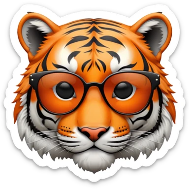tiger head with dark lens sunglasses sticker