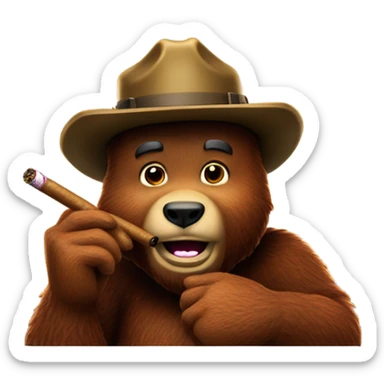 Smokey the bear smoking a cigar  sticker