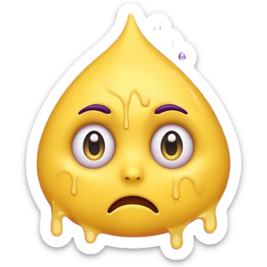 Wide eyes / Shadow to represent fear. make it a yellow emoji with purple sweat dripping down the head sticker
