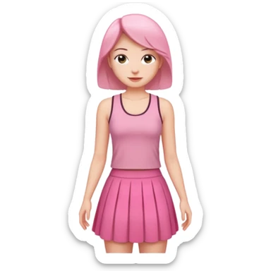 pink skirt and tank top sticker