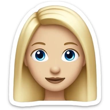 blonde straight hair girl with blue eyes  sticker