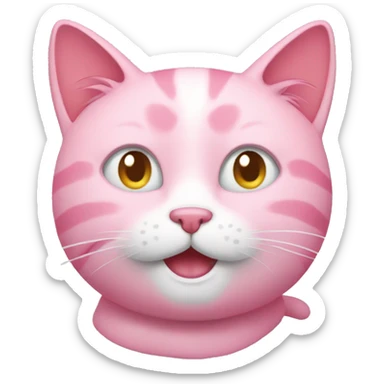 A pink cat winking  sticker