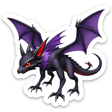 Shiny Dark Nargacuga-Noibat-Noivern-Hybrid (Full body) sticker