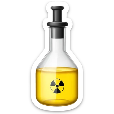 sulfuric acid, hazard sign on the bottle sticker