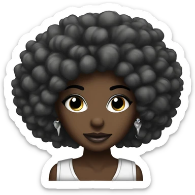 hed kandi style darkskin black girl with afro sticker