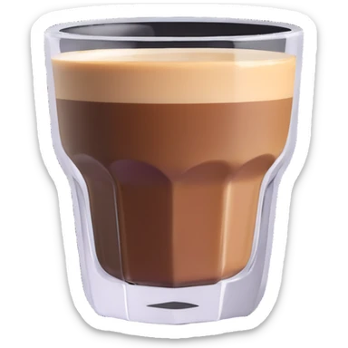 Small 4.5 ounce Gibraltar glass with cortado espresso drink, correctly sized small tumbler glass with espresso and milk sticker