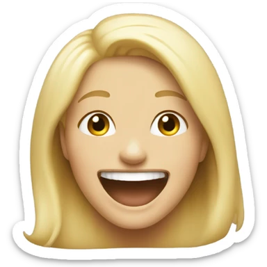 Blonde girl laughing  sticker