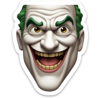 the joker grimacing at the camera maniacally while laughing sticker