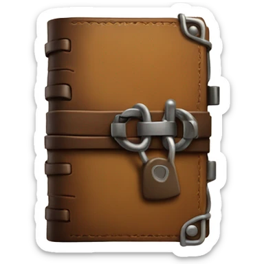 leather bound locked journal sticker