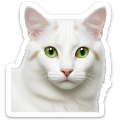Turkish van white green eyes  sticker