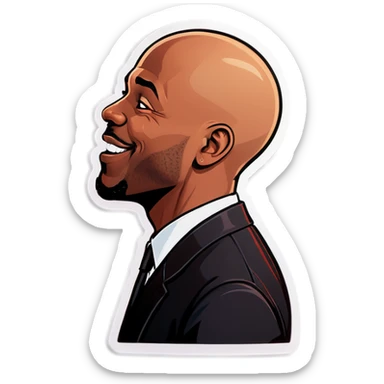 Bald black man in love  sticker