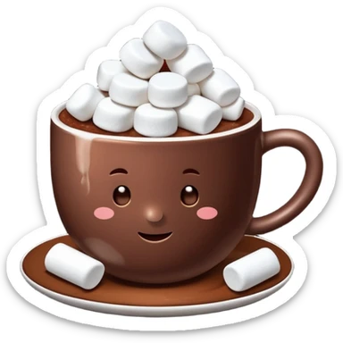 cup of cocoa with marshmallows sticker