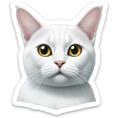 White British cat on a dollar bill sticker