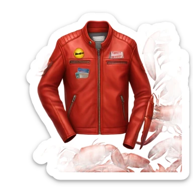 red Ducati leather jacket 10000 lobsters  sticker