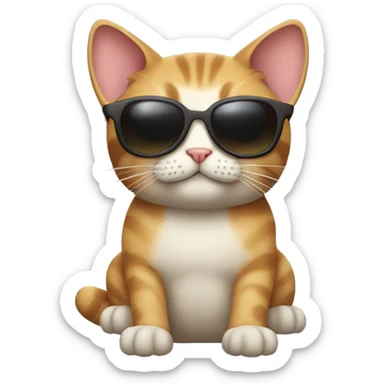 Cat with sunglasses sticker