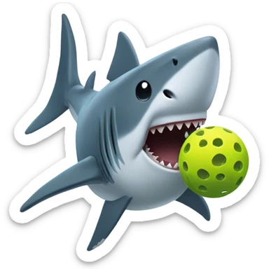 Shark playing pickleball  sticker