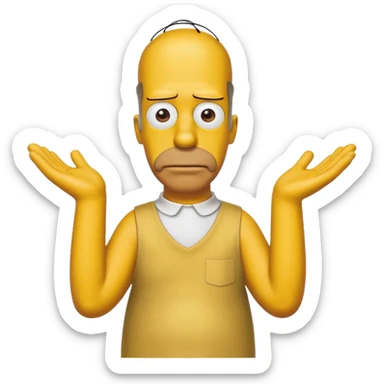 homer Simpson with dress yellow with complete yellow sticker