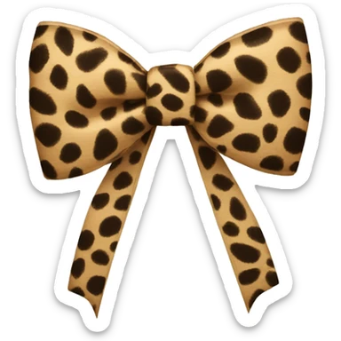 leopard print bow sticker