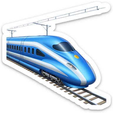 Blue bullet train sticker