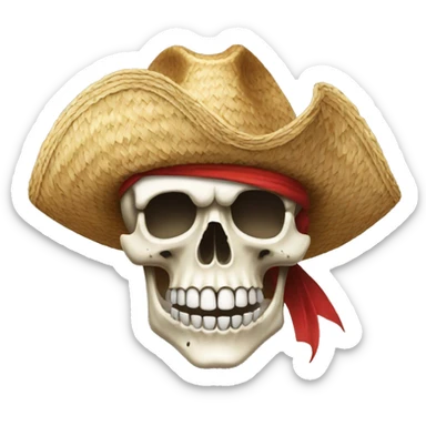 straw hat pirate skull sticker