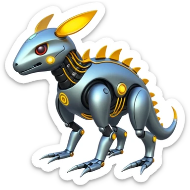 Modern Cyber Lombax-Fakémon-creature, full body sticker