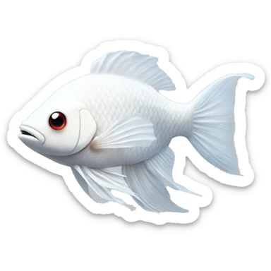 White beta fish with Santa clause  sticker