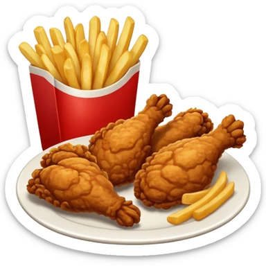 Fried chicken with fries sticker