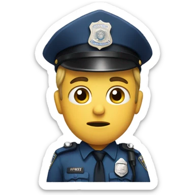 Police with a very concerned expression sticker