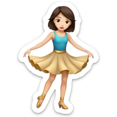 Fantastic dance emotion!!! (brunette girl) sticker