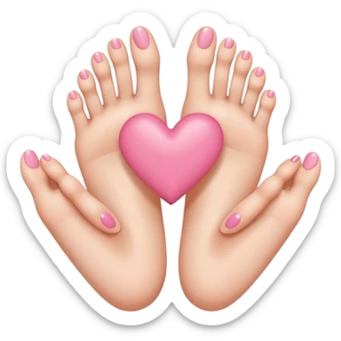 hand heart but with feet instead of a hand sticker