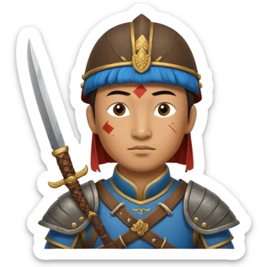 horse mogolian ancient army with small knife sticker