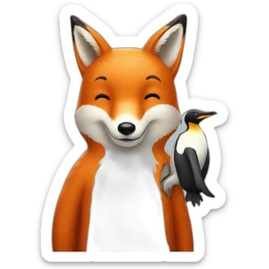 fox and penguin trauma bond sticker