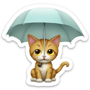 Cat with umbrella sticker