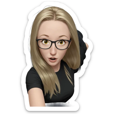 blonde girl in black shirt sticker