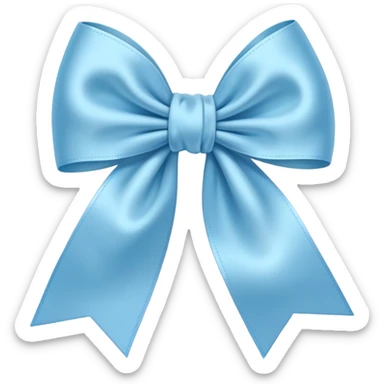 Light blue bow on light blue bow sticker